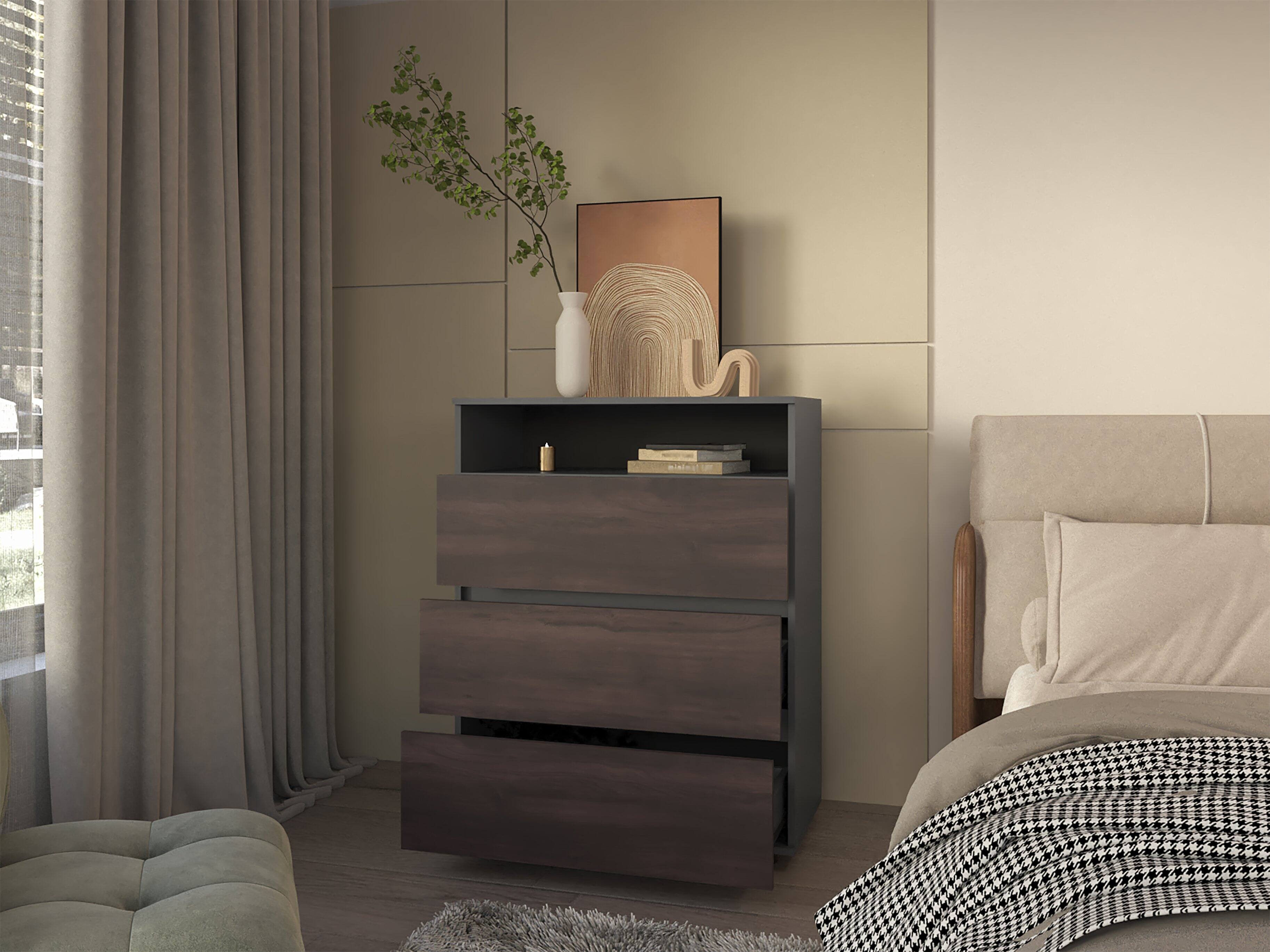 Alt View 4. TinyHomie - Aberdeen Drawer Bedroom Matt Gray - Gray.