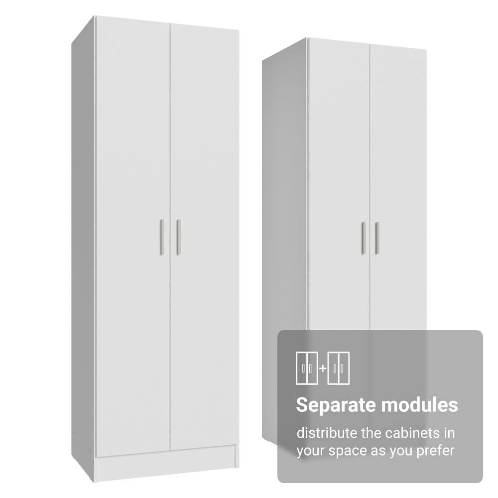 Separate modules distribute the cabinets in your space as you prefer