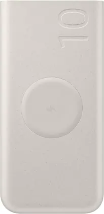 Samsung - 25W 10,000mAh Battery Pack Wireless Charger, Super Fast Charging w/ 2 Ports for Galaxy Phones, Buds and More, 3A - Beige