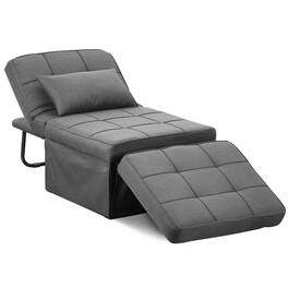 Ainfox - Sofa Bed Breathable Linen Couch Bed with Adjustable Backrest Convertible Chair for Living Room Apartment Office - light brown