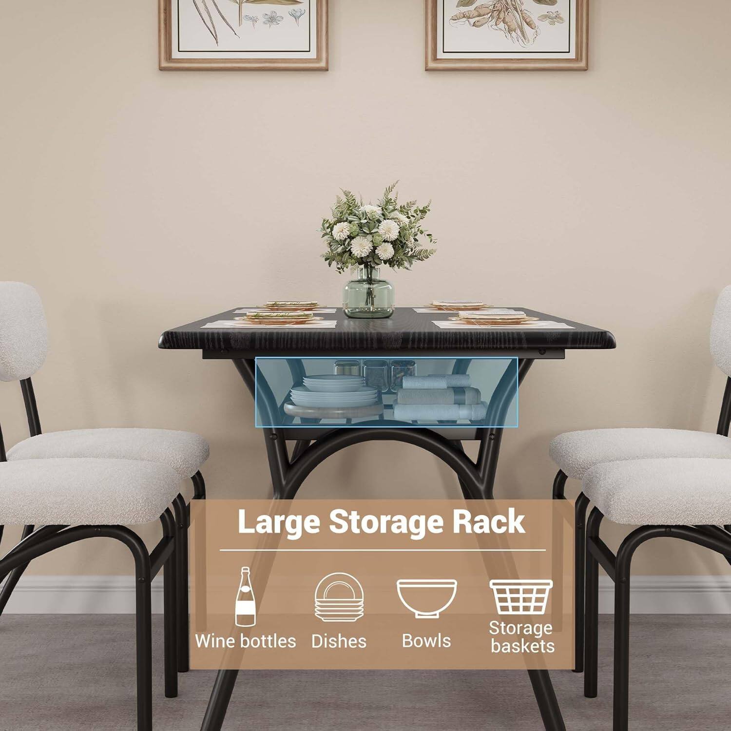 Large Storage Rack

- Wine bottles
- Dishes
- Bowls
- Storage baskets