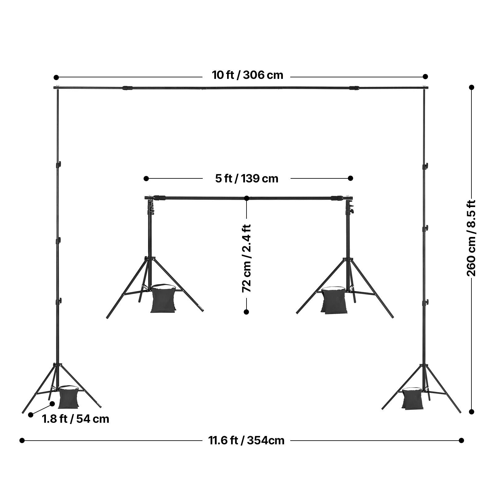 - 10 ft / 306 cm
- 5 ft / 139 cm
- 72 cm / 2.4 ft
- 260 cm / 8.5 ft
- 1.8 ft / 54 cm
- 11.6 ft / 354 cm
