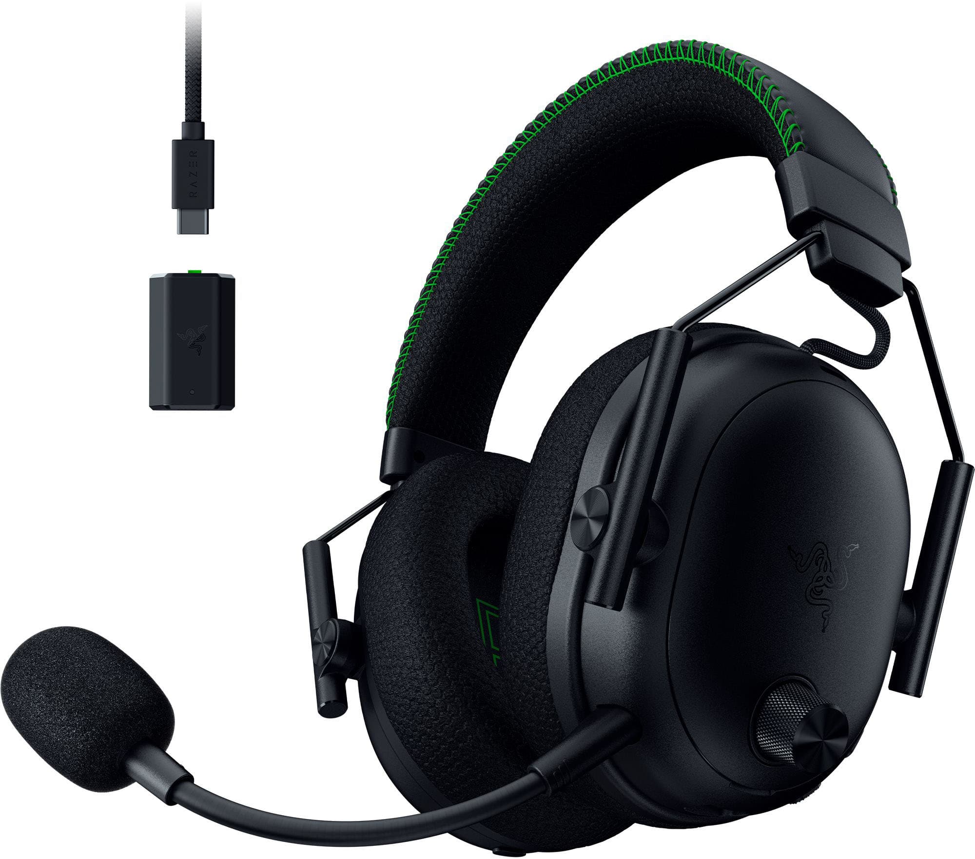 Razer - BlackShark V3 Pro ANC Wireless Over-the-Ear Gaming Headset for Xbox, PC, Mac, Playstation, Nintendo Switch, Smartphone - Black - Front_Zoom
