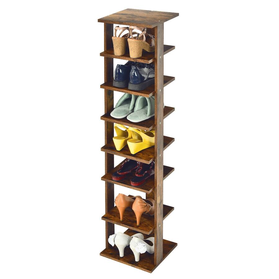 High Vertical Racks Gymax 7 Tier Vertical Shoe Rack Free Standing Storage Shelf Organizer ...