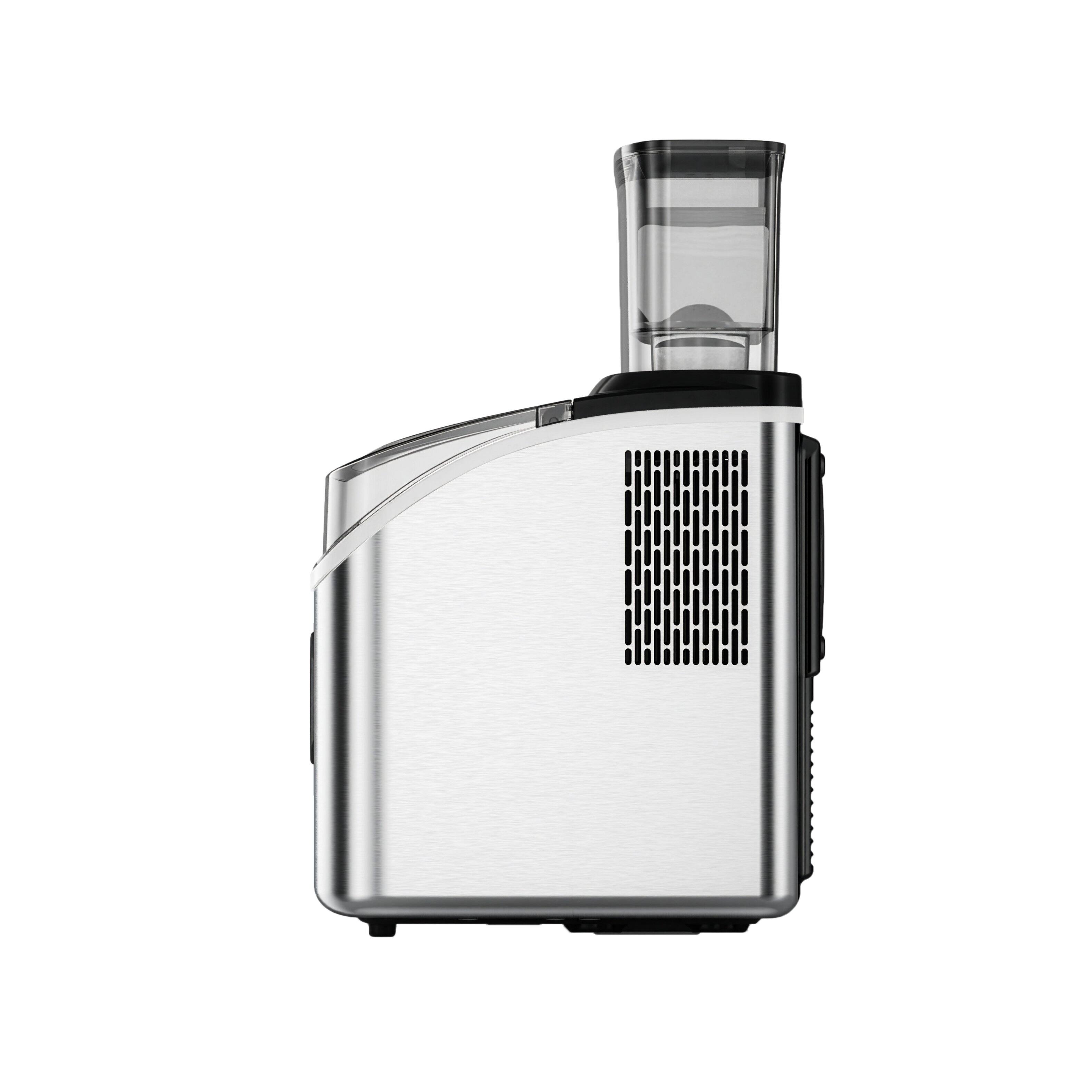 Alt View 4. Magic Chef - 33 lb. Countertop Ice Maker with Built-in Filter in Stainless - Stainless Steel.