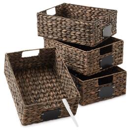 Casafield - Water Hyacinth Pantry Storage Basket Organizer Bins - Espresso - Hyacinth