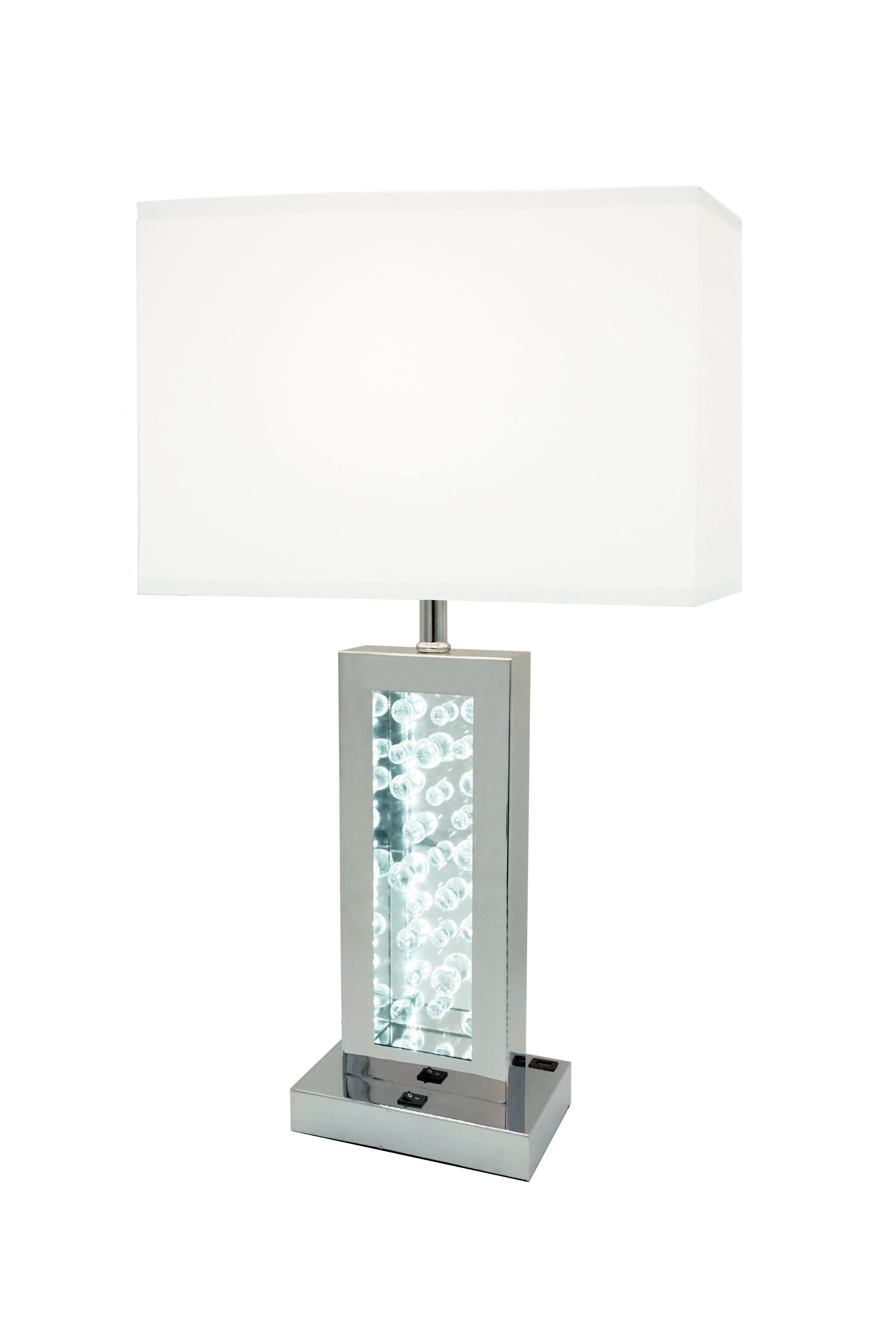 Angle. APRILSOUL - Modern Unique Glass Bubble Column Clean Rectangular Shade 1pc Lamp Ambient Glow Chrome LED Accent White - N/A.