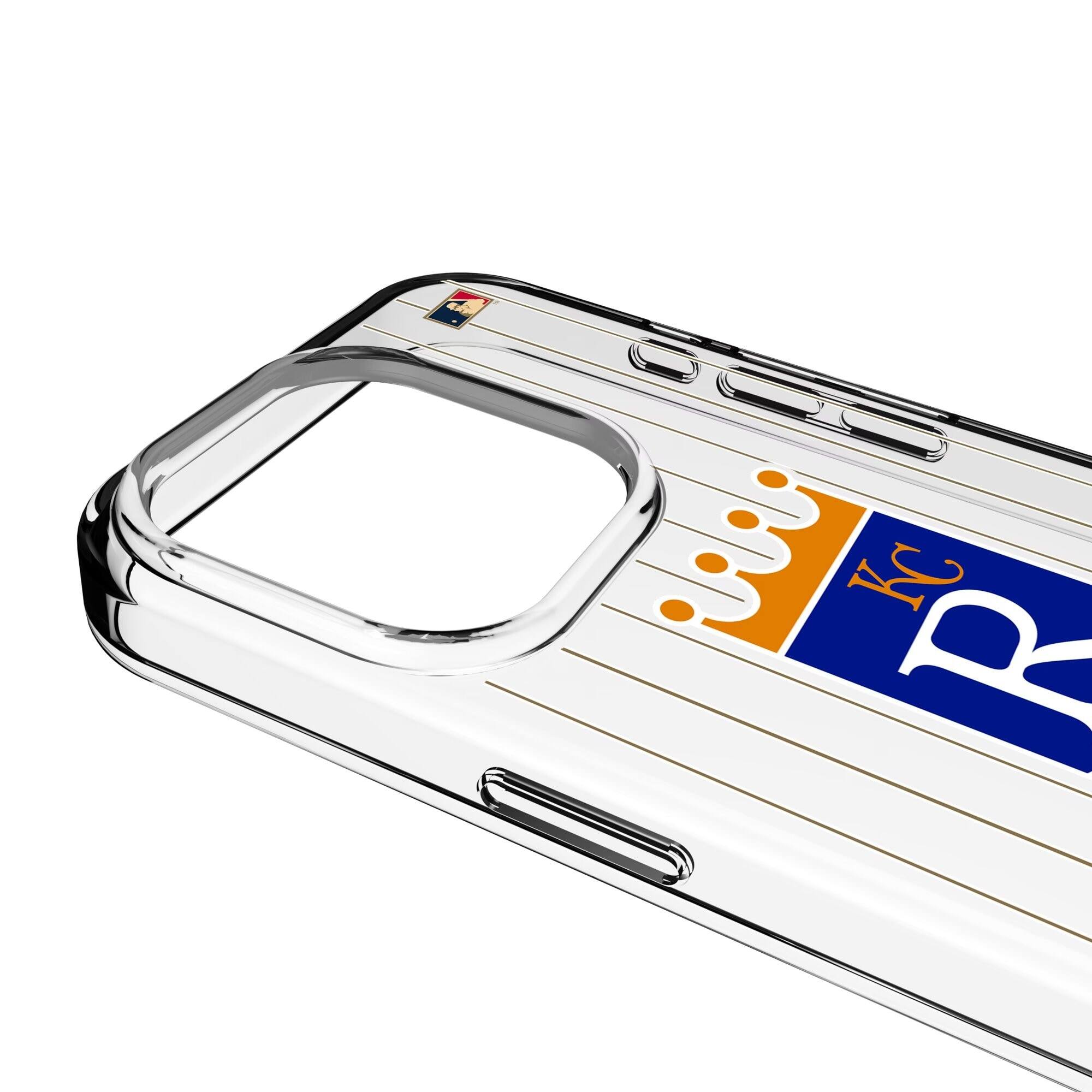 Alt View 2. Keyscaper - Kansas City Royals Cooperstown iPhone Clear Case - 14 Pro - Multicolor.