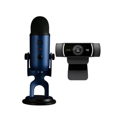 Angle. Logitech - Blue Microphones Yeti USB Microphone (Midnight Blue) Bundle with Webcam.