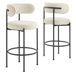 Modway - Albie Boucle Fabric Bar Stools Set of 2 - Black