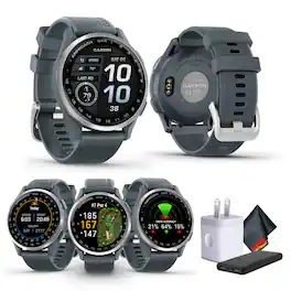 Garmin - Approach S44, Silver/Twilight Silicone GPS Golf Smartwatch Bundle - Silver - (2025)