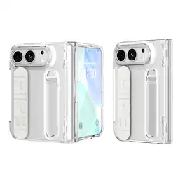 Dteck - Full Body Case for Apple iPhone Duo 2026,Shockproof Stand Cover with Hinge Protection,Built-in Screen Protector - Clear