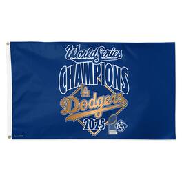 WinCraft - Los Angeles Dodgers 2025 World Series Champions Locker Room 3' x 5' One-Sided Deluxe Flag - Multicolor