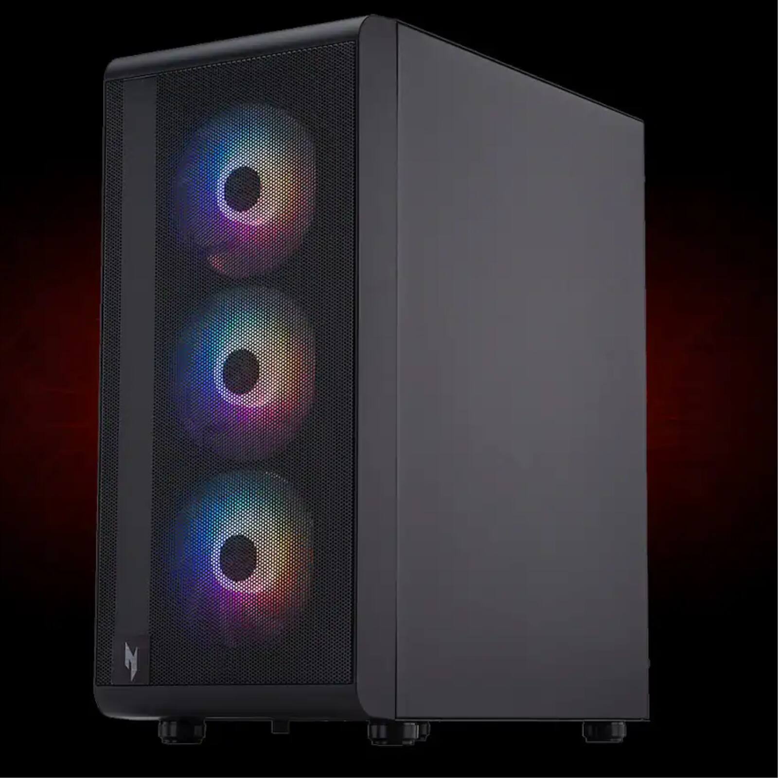 Alt View 4. Acer - Acer Nitro 60 N60-180-UB33 Gaming Desktop | AMD Ryzen 9 7900 | 32GB RAM | 1TB SSD NVIDIA GeForce GTX 5070 - Black.