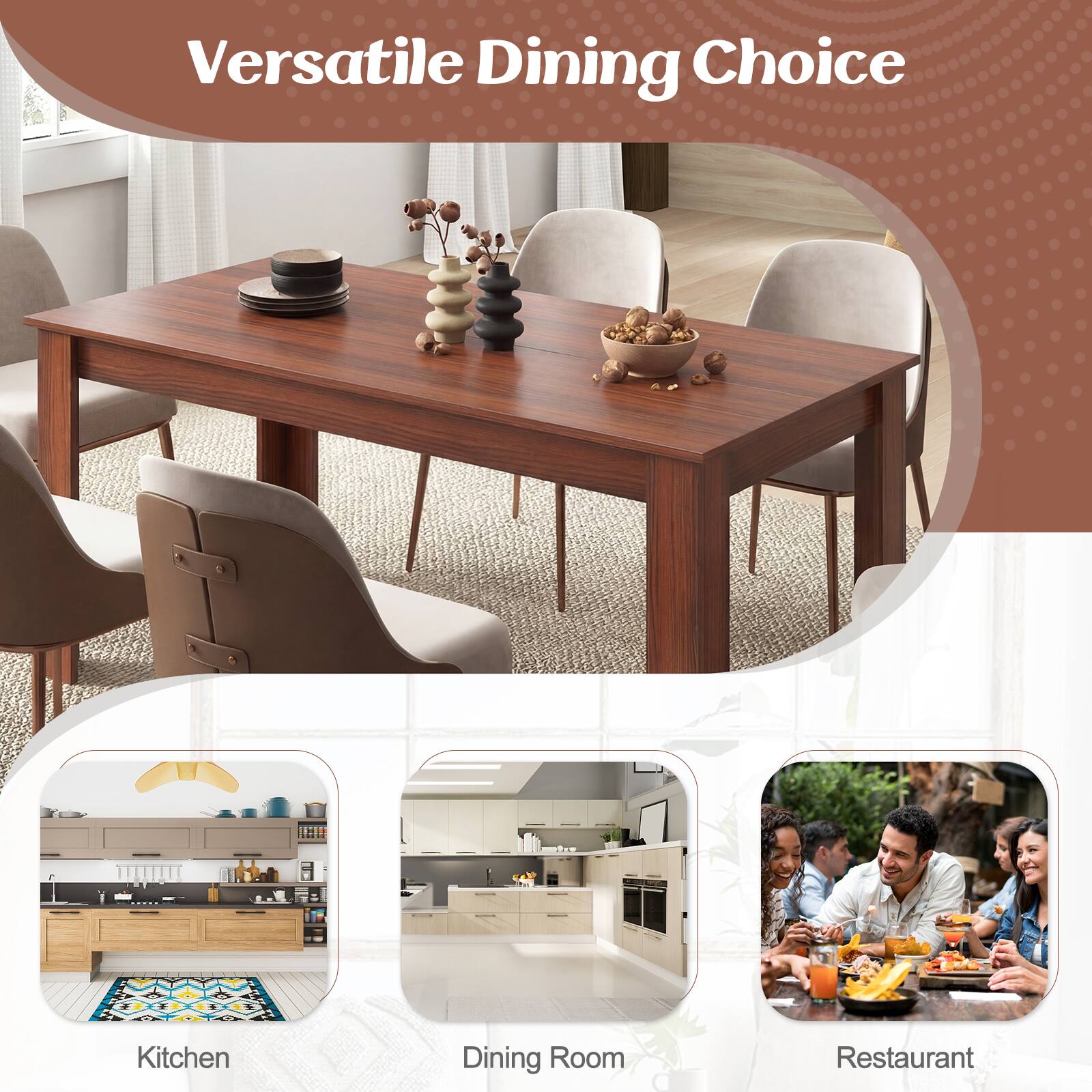 Versatile Dining Choice

Kitchen  
Dining Room  
Restaurant