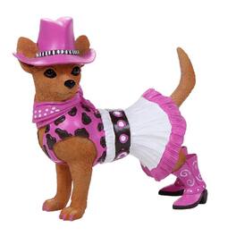 Pacific Trading - Adorable Western Cowgirl Chi Chi Chihuahua in Costume Dog Figurine 4.75 inch - Multicolor