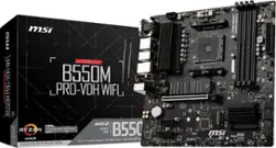 MSI - B550M PRO-VDH WIFI (Socket AM4) AMD B550 MATX DDR4 Wi-Fi 6 Motherboard - Black - Front_Zoom