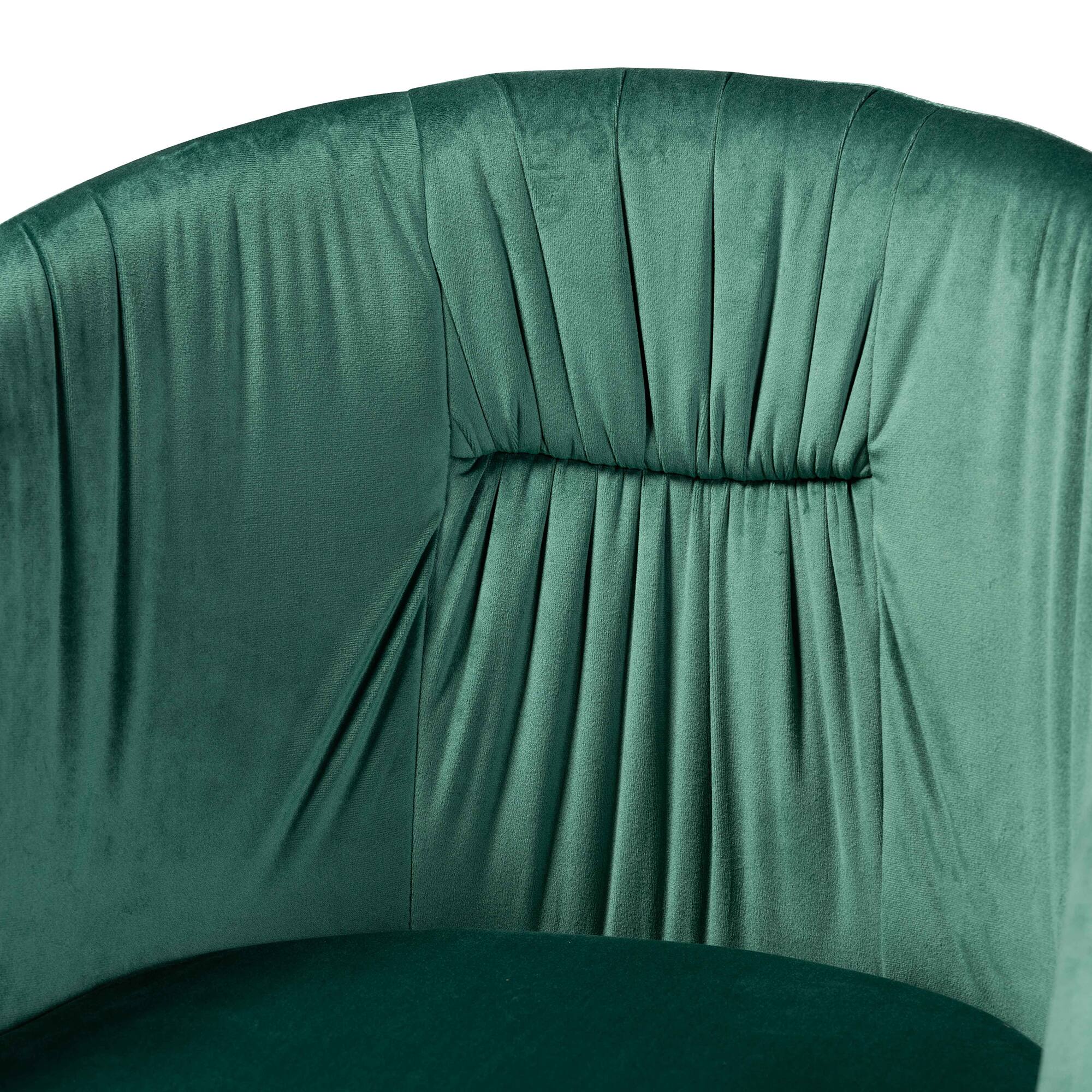 Alt View 1. Baxton Studio - Ballard Modern Luxe and Glam Green Velvet Fabric Upholstered and Gold Finished Metal Dining Chair - Green/Gold.