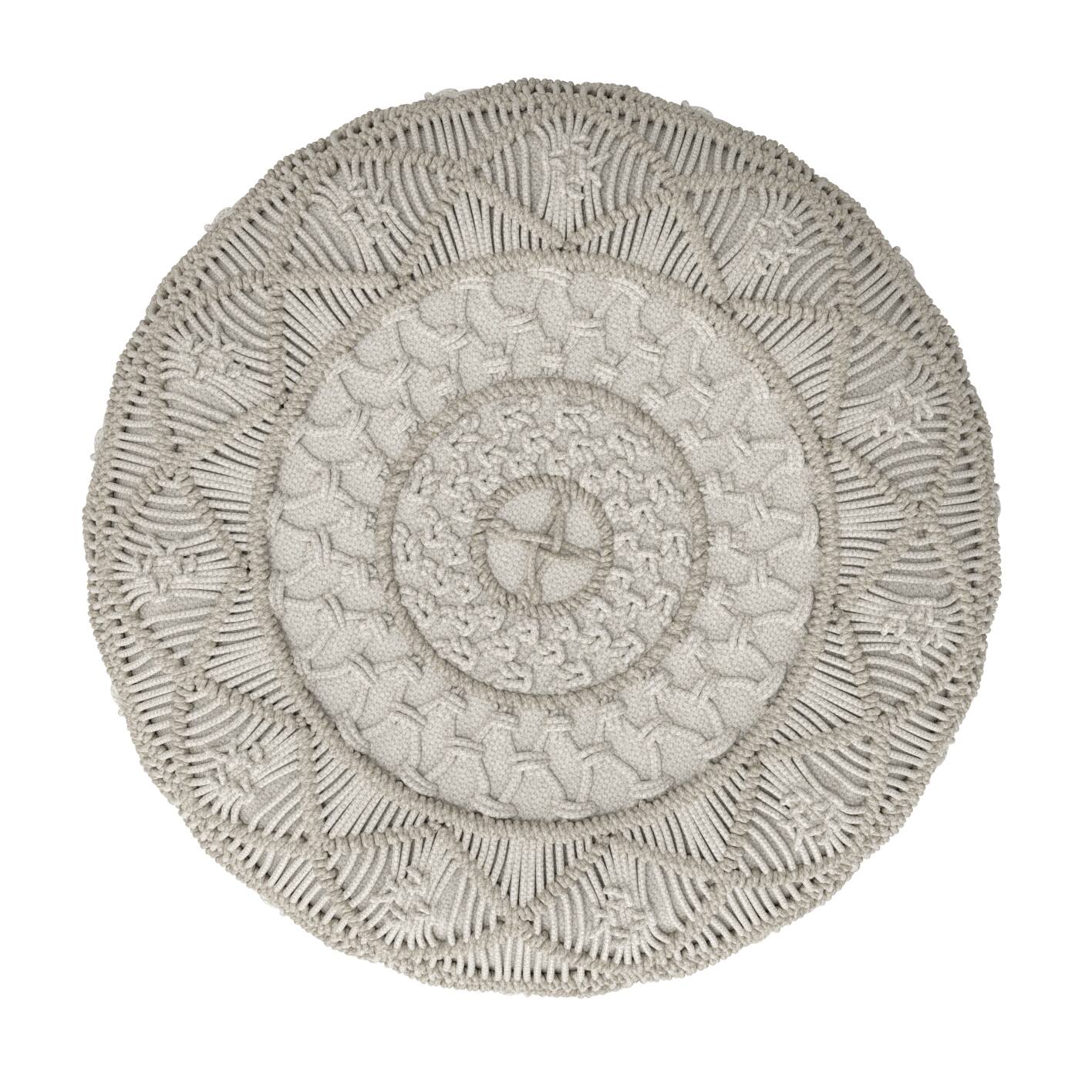 Alt View 12. Simpli Home - Coates Round Macrame Pouf - Cloud Grey.