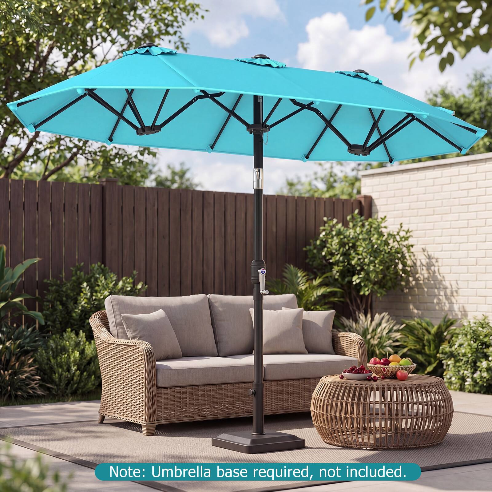 Note: Umbrella base required, not included.