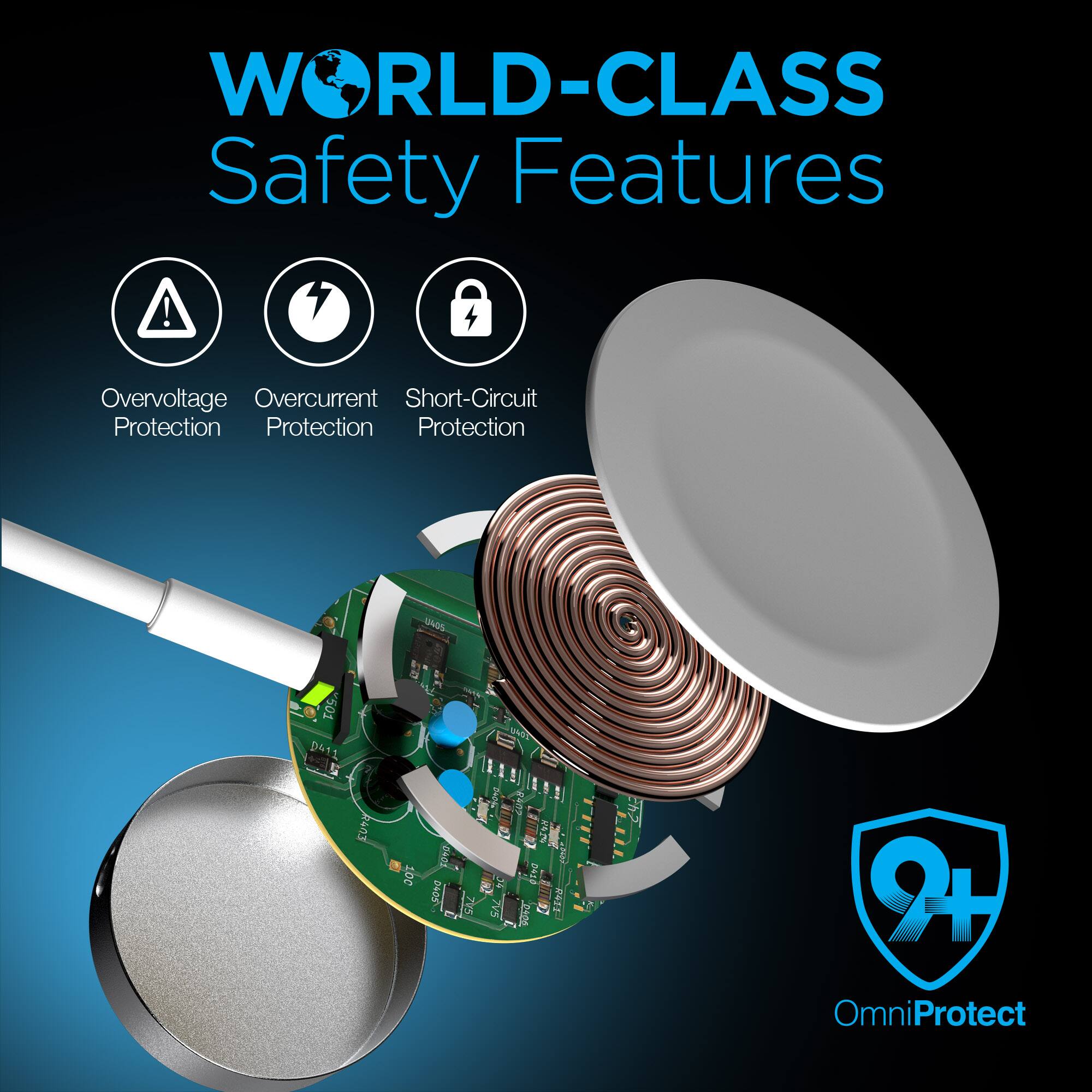 WORLD-CLASS Safety Features! Overvoltage, Overcurrent, Short-Circuit Protection. Protection ON0S 501 D41. TOC N DA1D 2+ OmniProtect