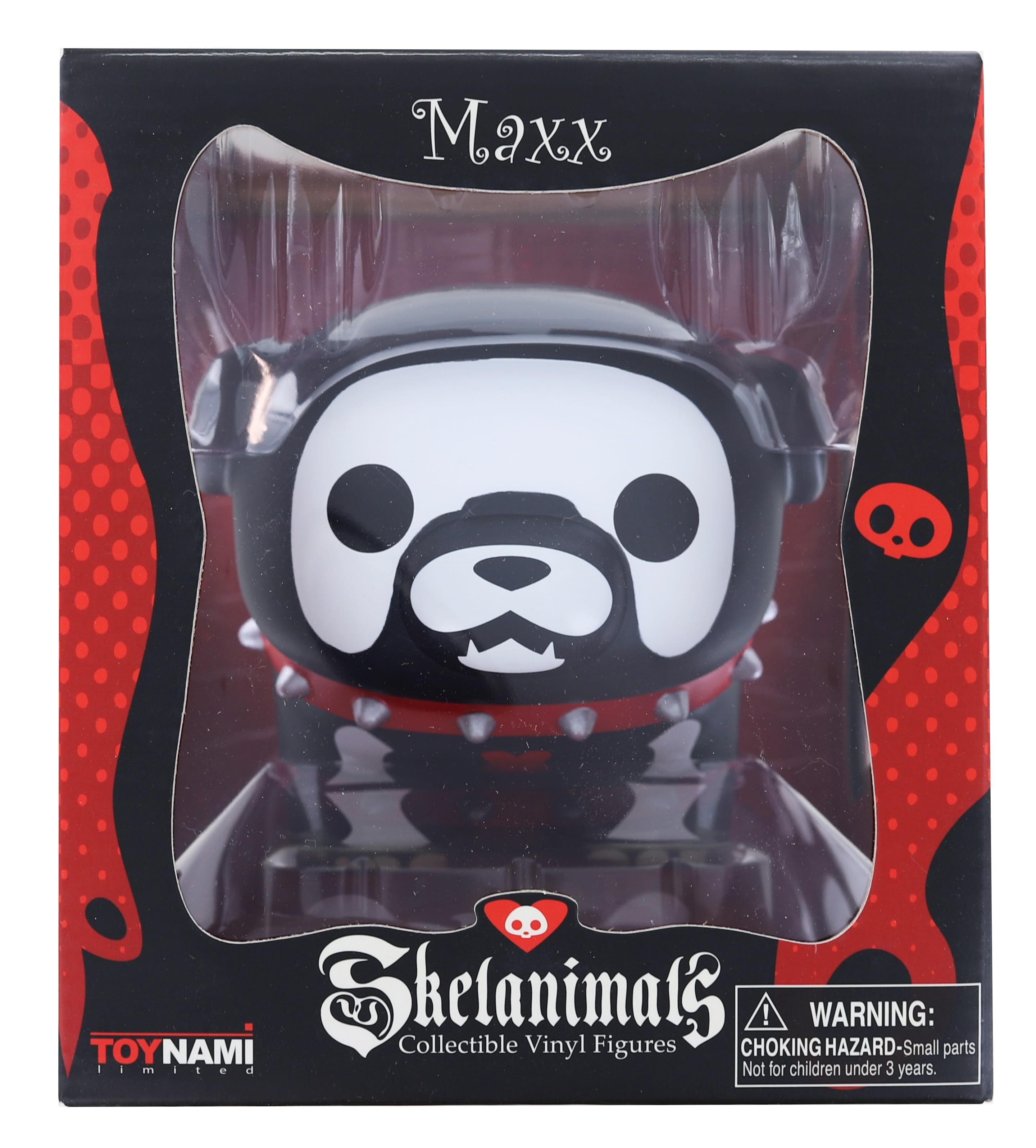 Toynami - Skelanimals 4.5 Inch Collectible Vinyl Figure | Maxx the Bulldog - Black