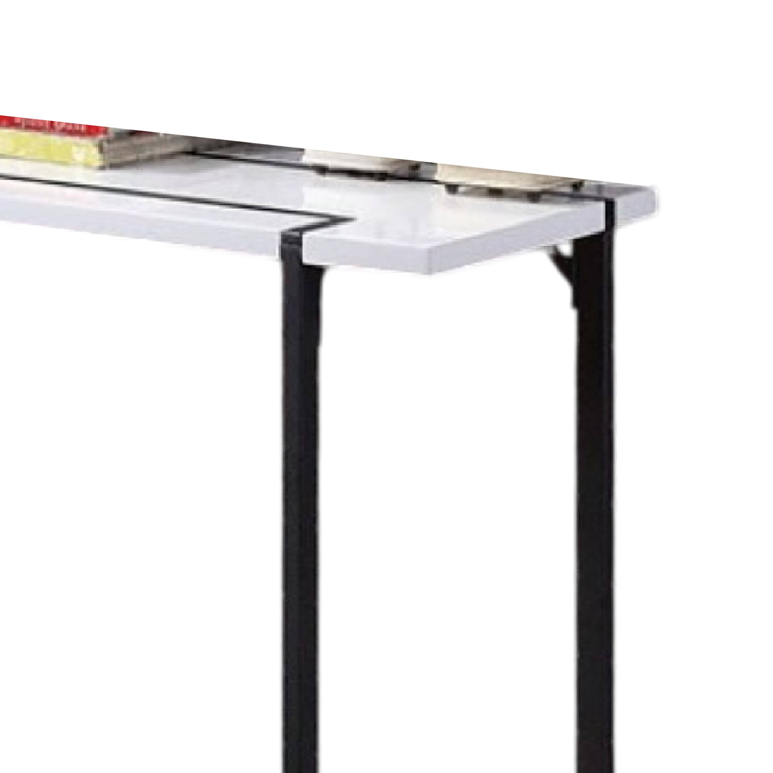Alt View 2. Manhattan Lane - Iry Sofa Console Table, Black Steel Sled Base, 47 Inch - White, Black.