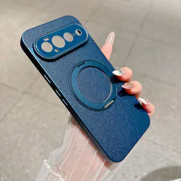 UUCOVER - Magnetic Case for Google Pixel 11 Pro,Shockproof Leather + TPU Case Compatible with MagSafe Ring Stand Cover - Darkblue