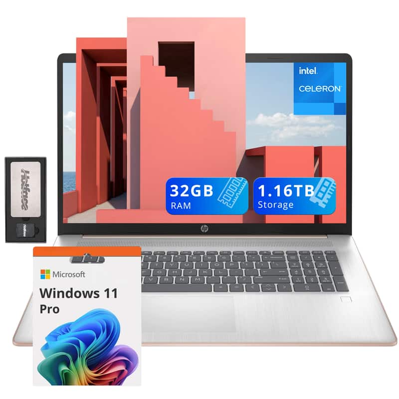 Intel Celeron, 32GB RAM, 1.16TB Storage, HP, Microsoft Windows 11 Pro