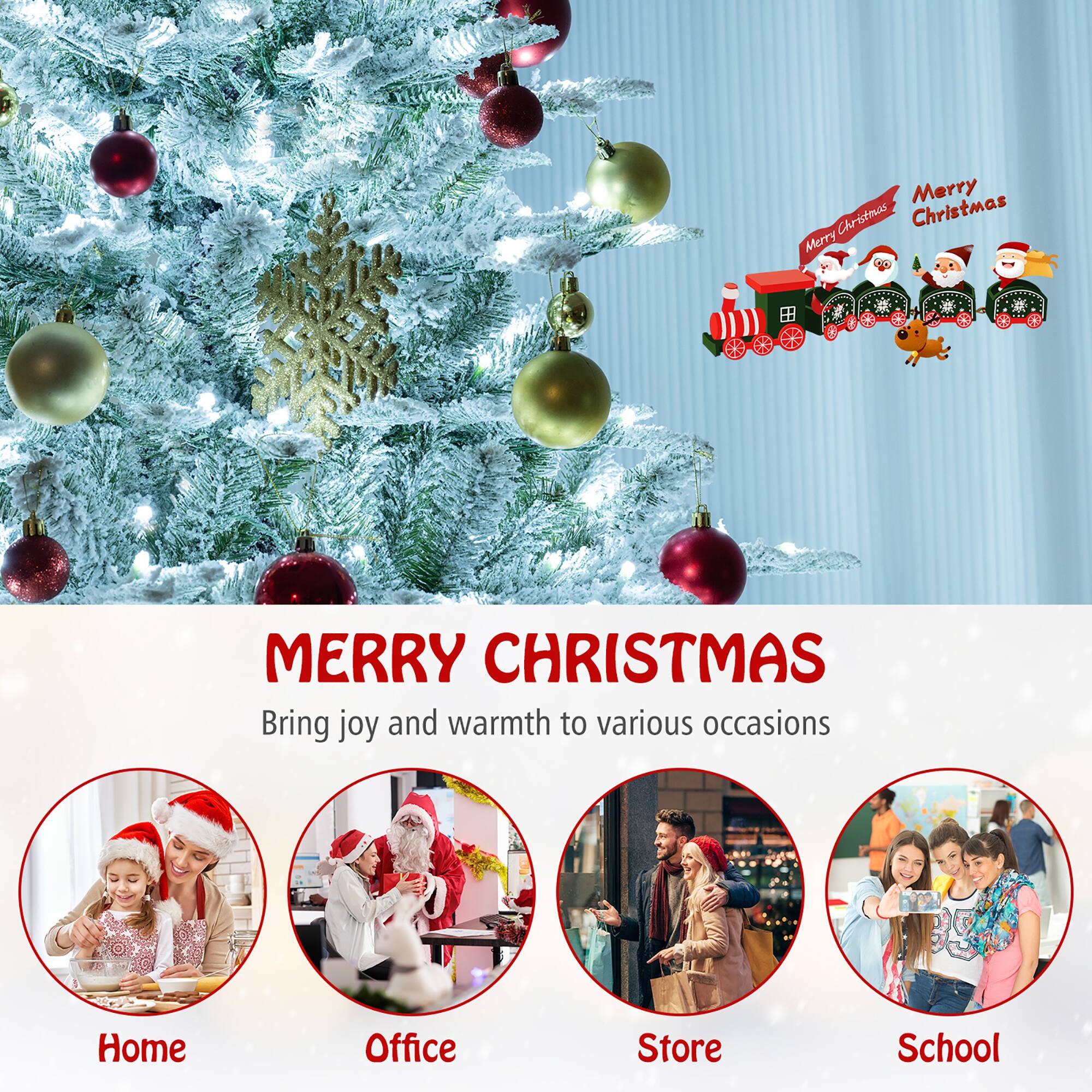 Merry Christmas  
Bring joy and warmth to various occasions  

Home  
Office  
Store  
School