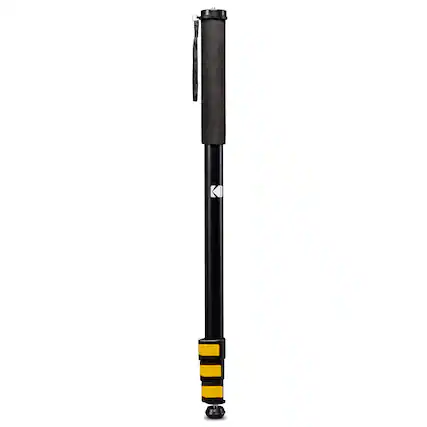 Front. Kodak - PhotoGear 72” Portable Camera Monopod, 21”-72” Aluminum Monopod with Wrist Strap & Case - Black.