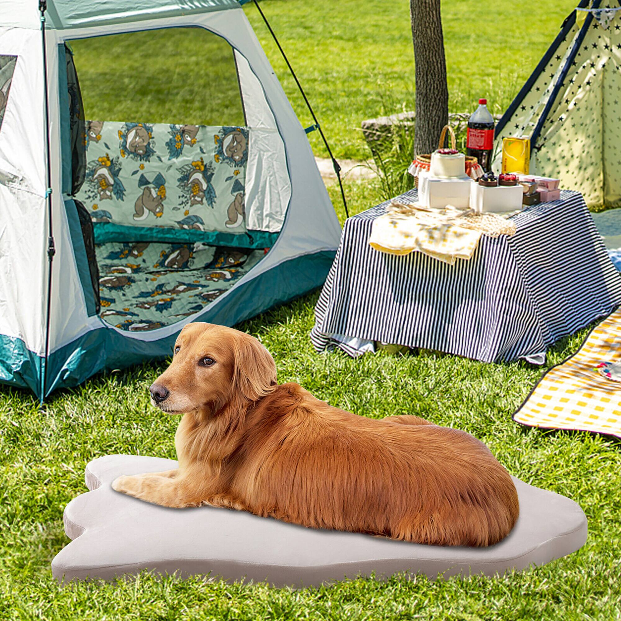 Alt View 3. Gymax - Gymax Dog Sleeping Mat Waterproof Dog Crate Pad Bed Mat with Memory Foam Support White - White.