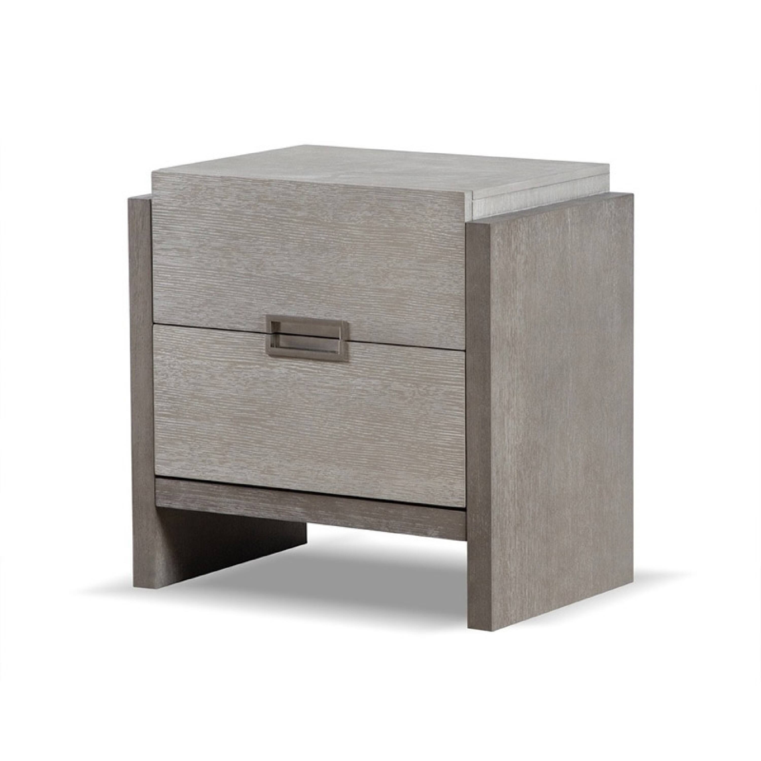 Manhattan Lane - Rizvi Nightstand, 2 Drawers, Dustproof Cases - Stone Gray, Bronze