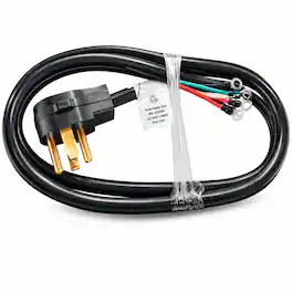Equator - 30A 6 ft 4-Prong Dryer Power Cord Black