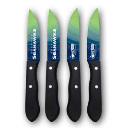 Woodrow - Seattle Seahawks 4-Piece Stainless Steel Steak Knife Set - Multicolor