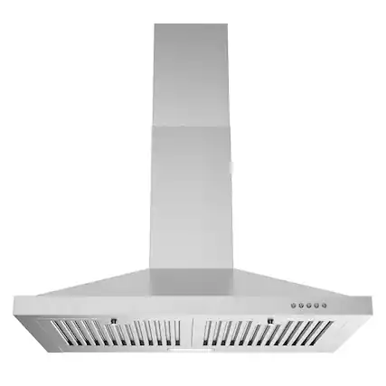 Front. Streamline - 30 in. Fermi Ducted Wall Mount 220 CFM Range Hood, Baffle Filters, Push Button Control, LED Light - Brushed Stainless Steel.