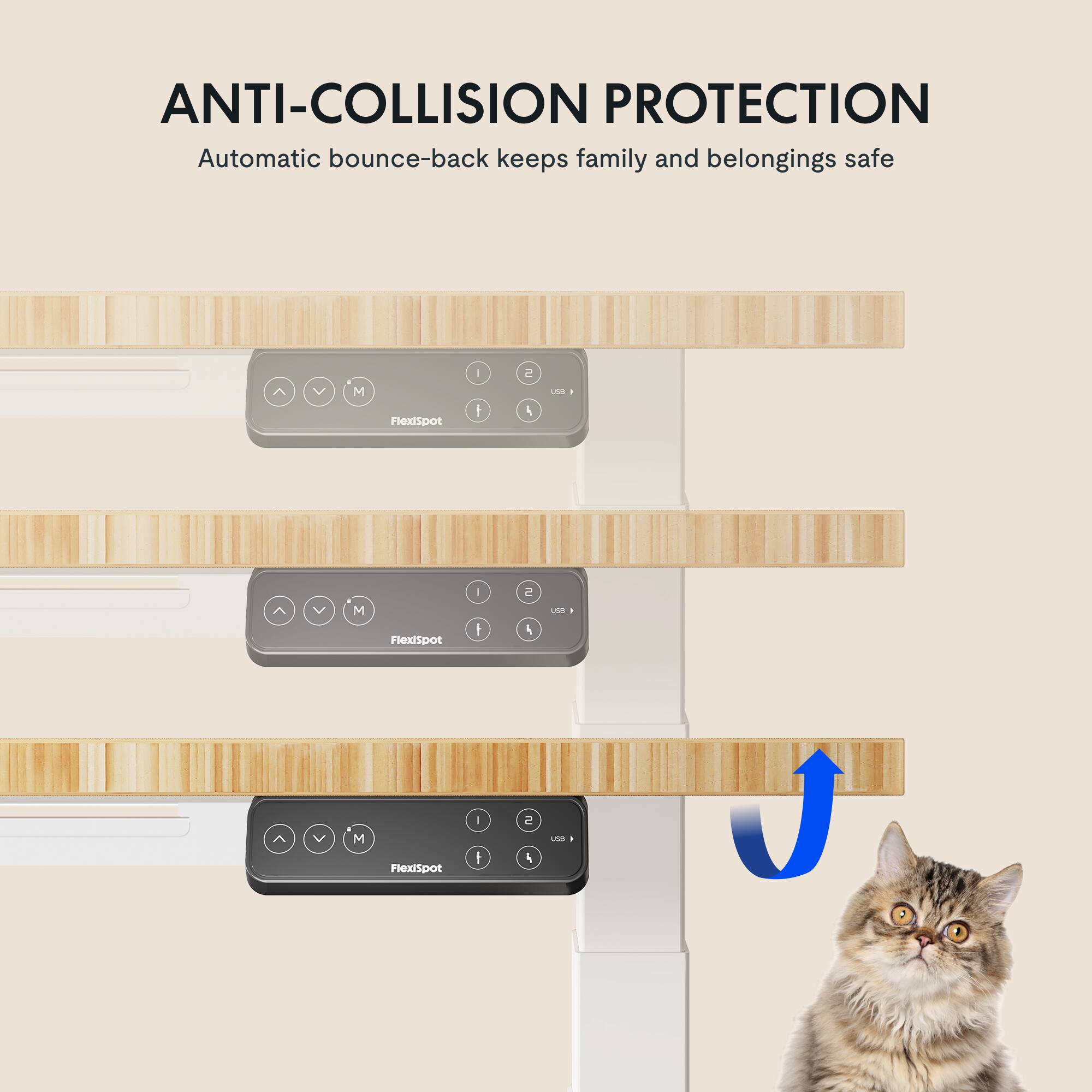 ANTI-COLLISION PROTECTION  
Automatic bounce-back keeps family and belongings safe