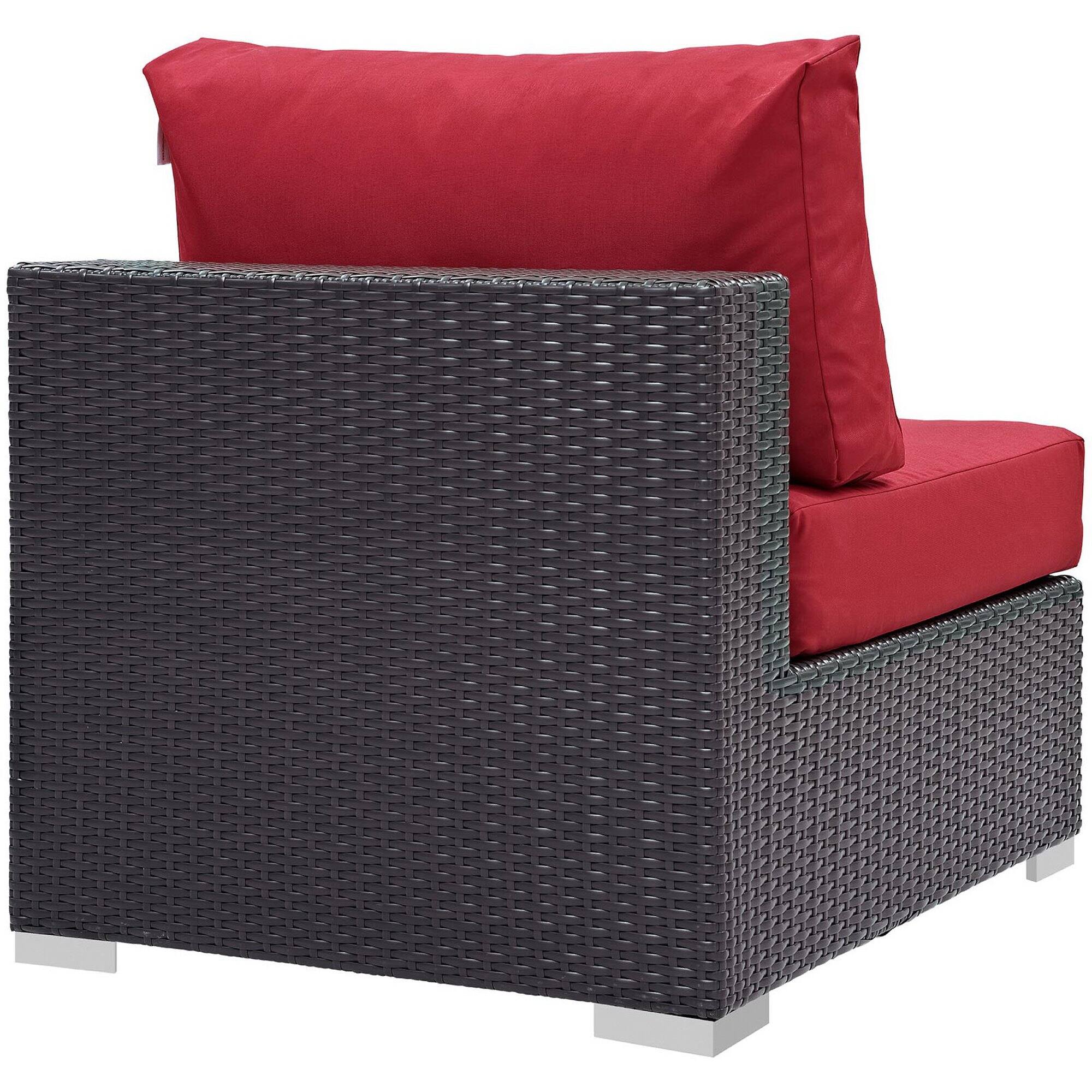Left. Modway - Convene Outdoor Patio Armless by Modway - Espresso Red.