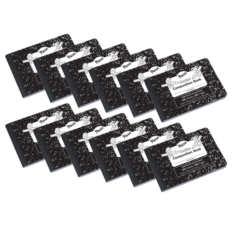 "Pacon - Junior Composition Book, Black Marble, 3/8"" Ruled 5"" x 7-1/2"", 100 Sheets, Pack of 12" price history on PriceWatchPro