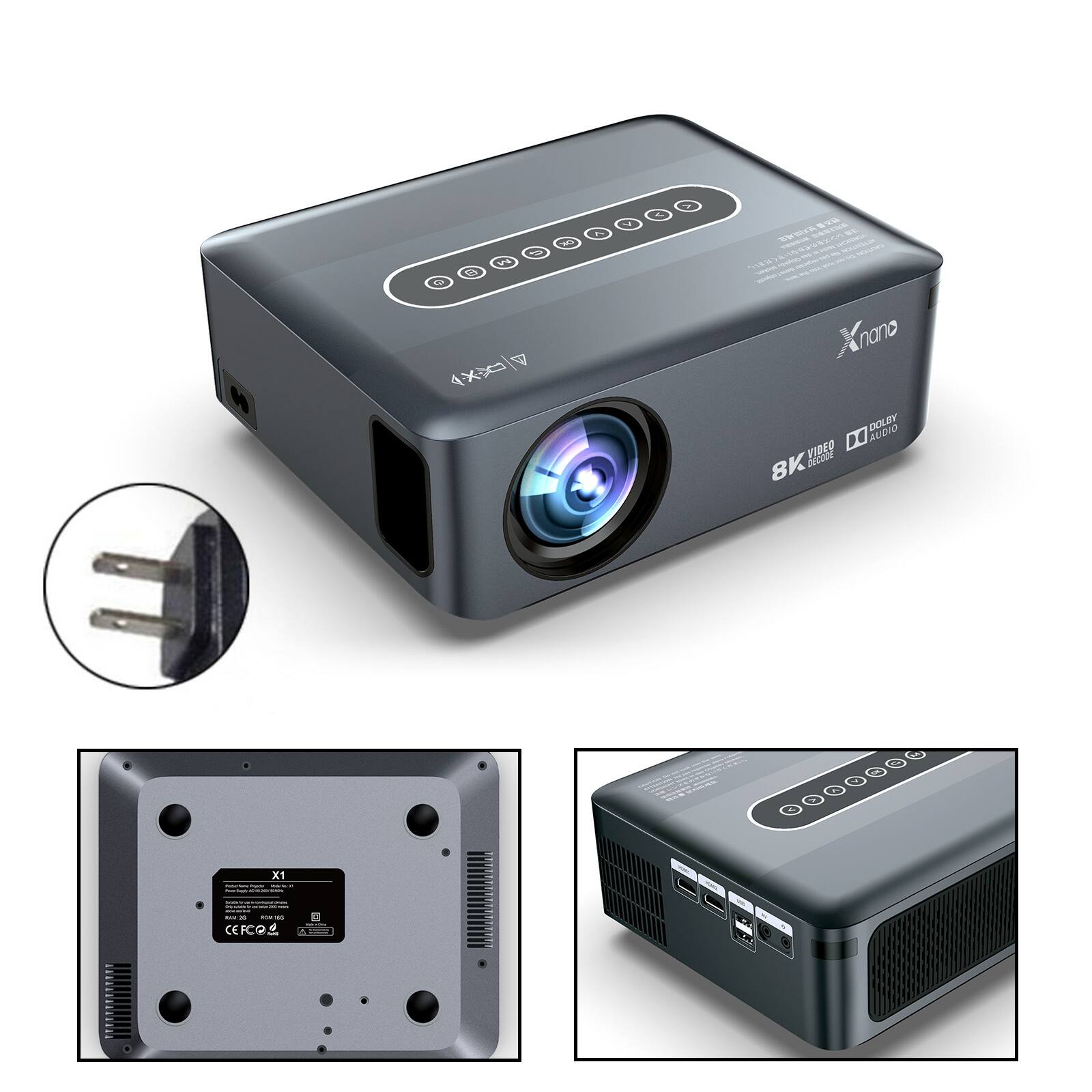 Topteng Smart Projector with 8K Decoding Native 1080P, 230 ANSI