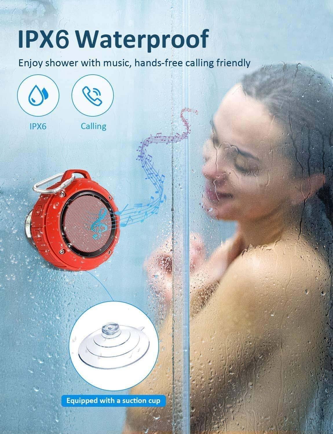 IPX6 Waterproof  
Enjoy shower with music, hands-free calling friendly  

IPX6  
Calling  

Equipped with a suction cup
