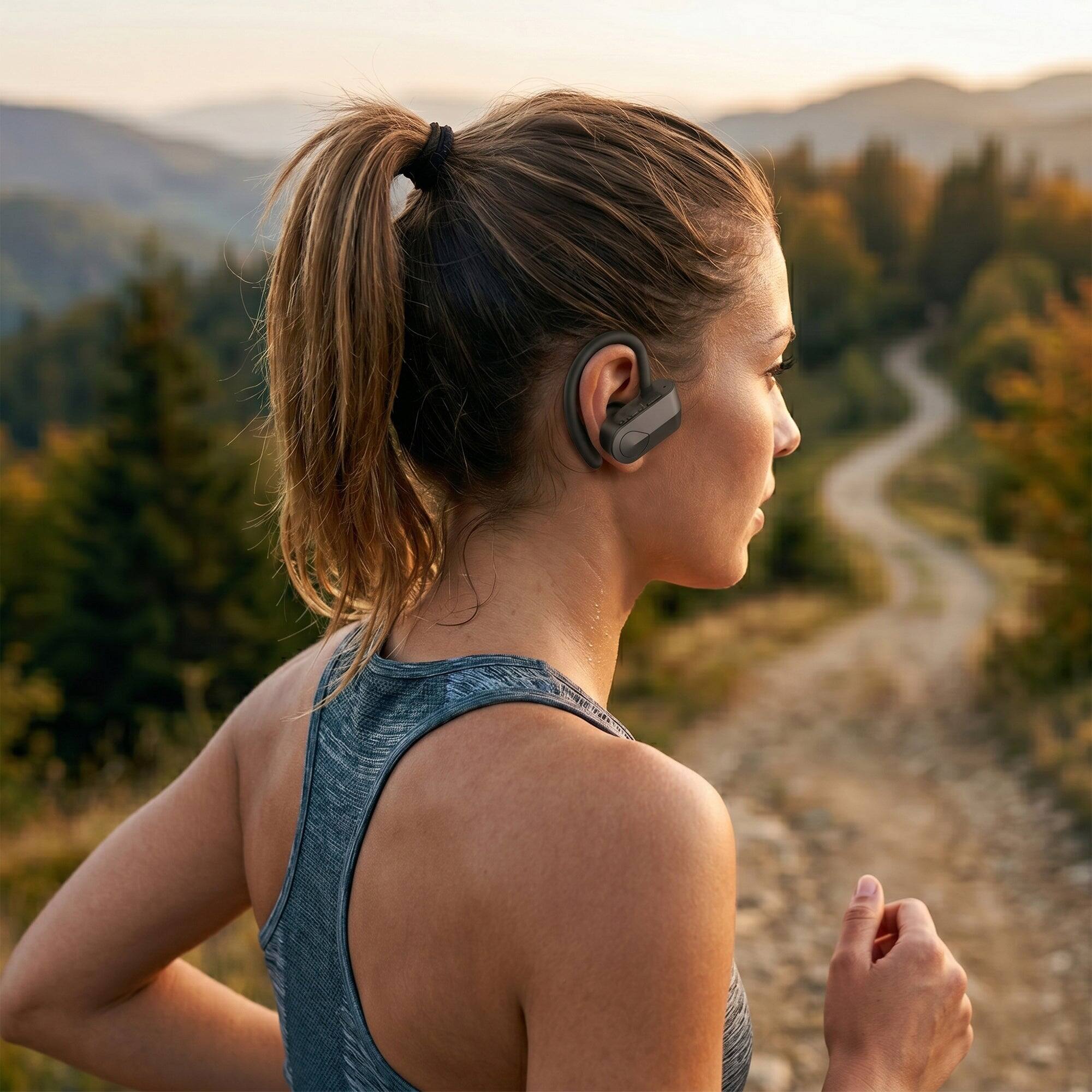 Alt View 1. iBasics - Wireless Sport Earbuds – Bluetooth Earbuds with Ear Hooks & HD Stereo Sound - Black.