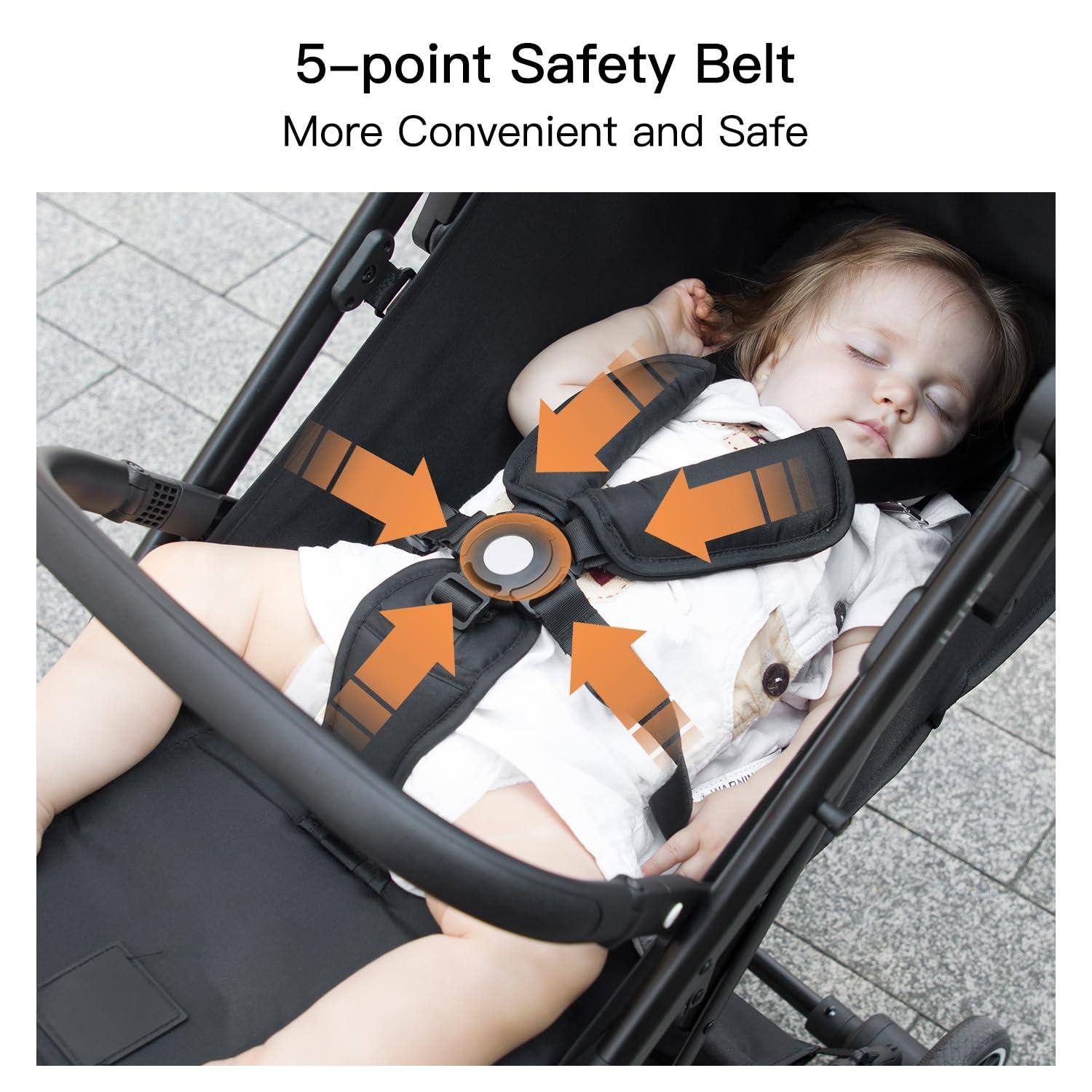 5-point Safety Belt  
More Convenient and Safe