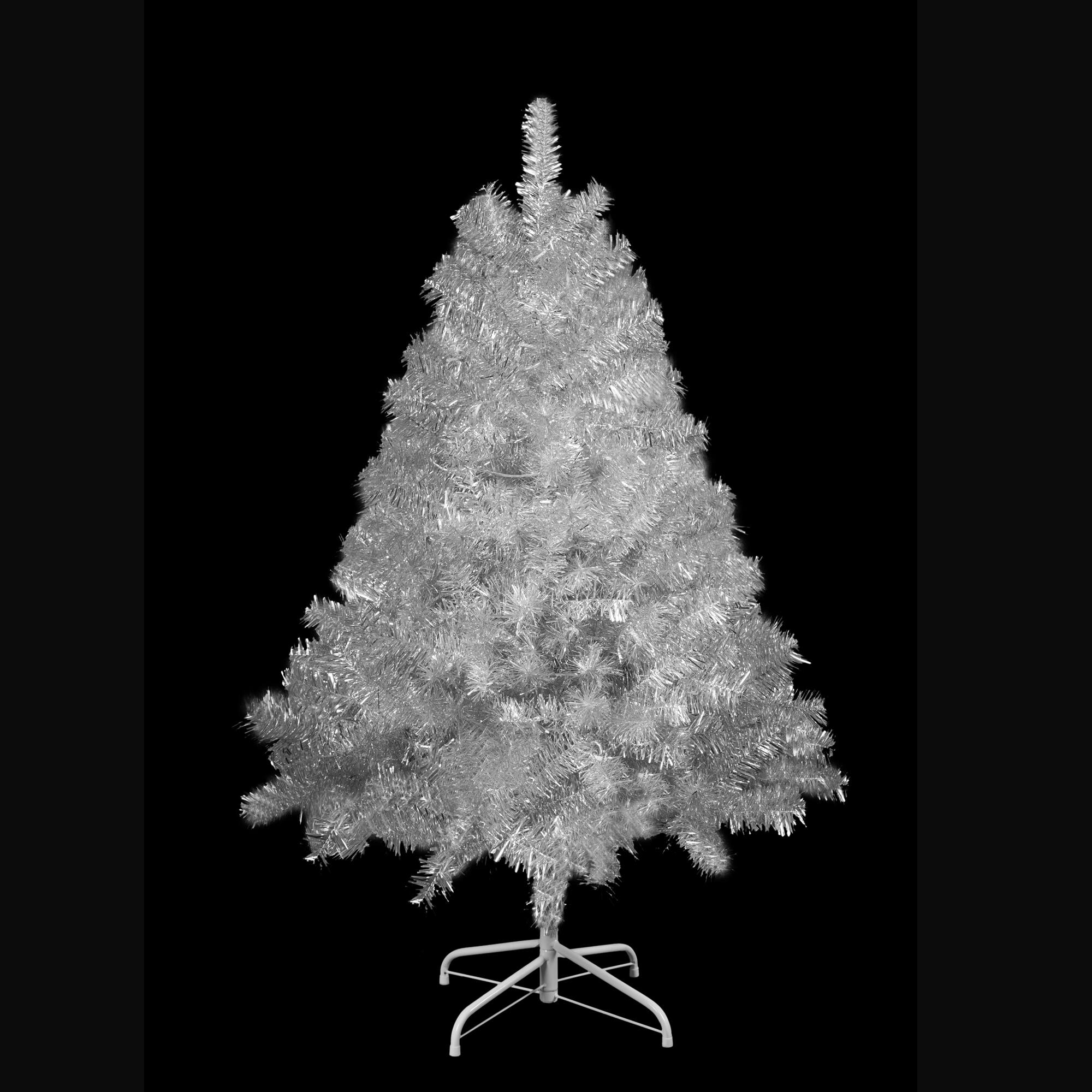 Alt View 8. APRILSOUL - 4FT Silver Pre Lit Artificial Christmas Tree Hinged Metal Stand 400 Branch Tips 150 LED Lights 11 Modes​ - Silver.