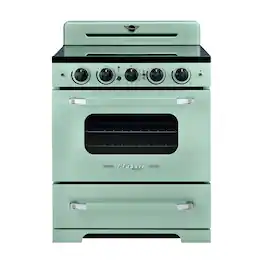 Unique Appliances - 30 in. Wide 5 Elements Classic Retro 3.9 Cu. Ft. Freestanding Induction Range with Air Fry - Summer Mint Green
