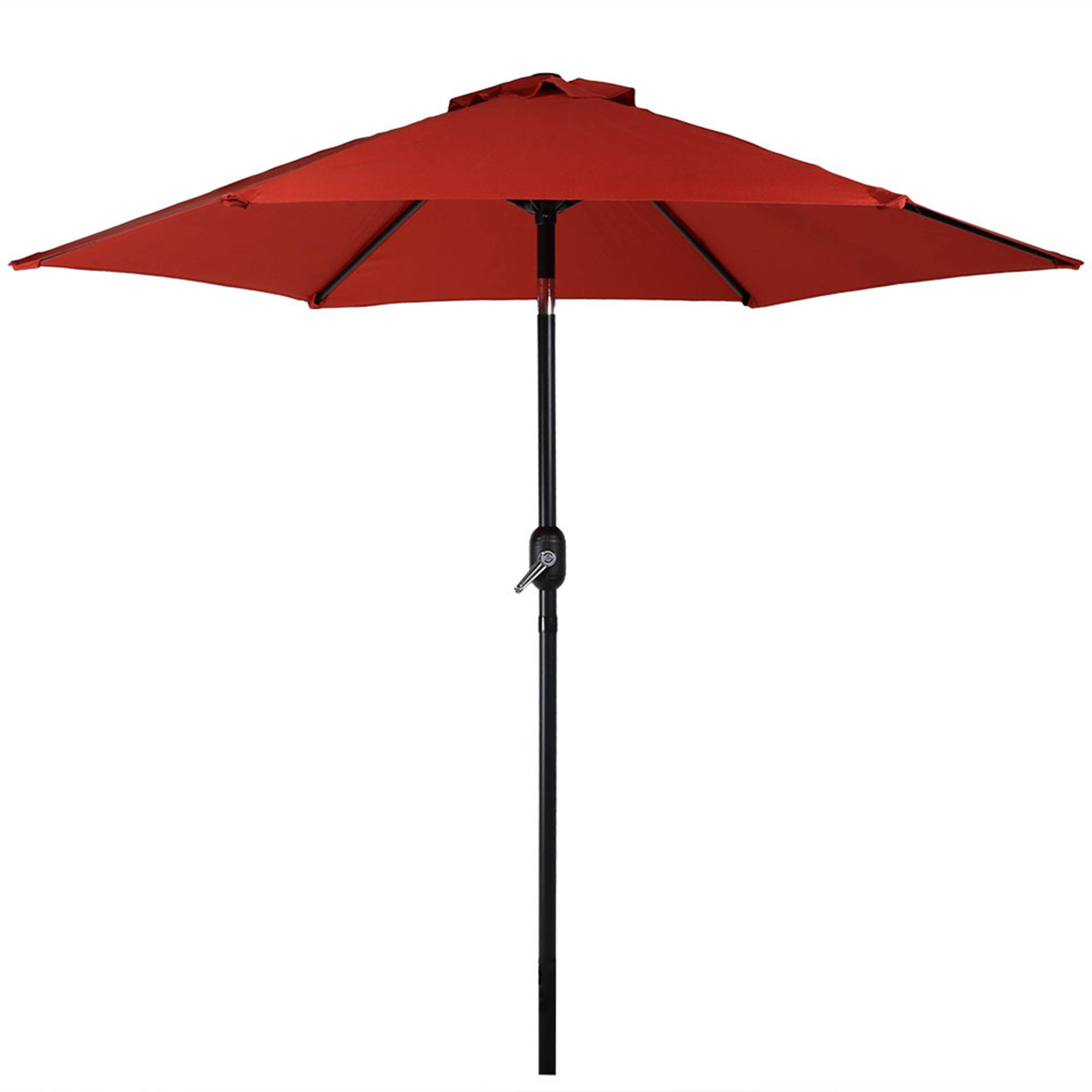 Front. Sunnydaze - 7.5 ft Aluminum Patio Umbrella with Tilt and Crank - Burnt Orange.