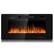 Front. Gymax - Gymax 36-inch Recessed Wall Mounted Electric Fireplace Heater w/ Remote Control - Black.