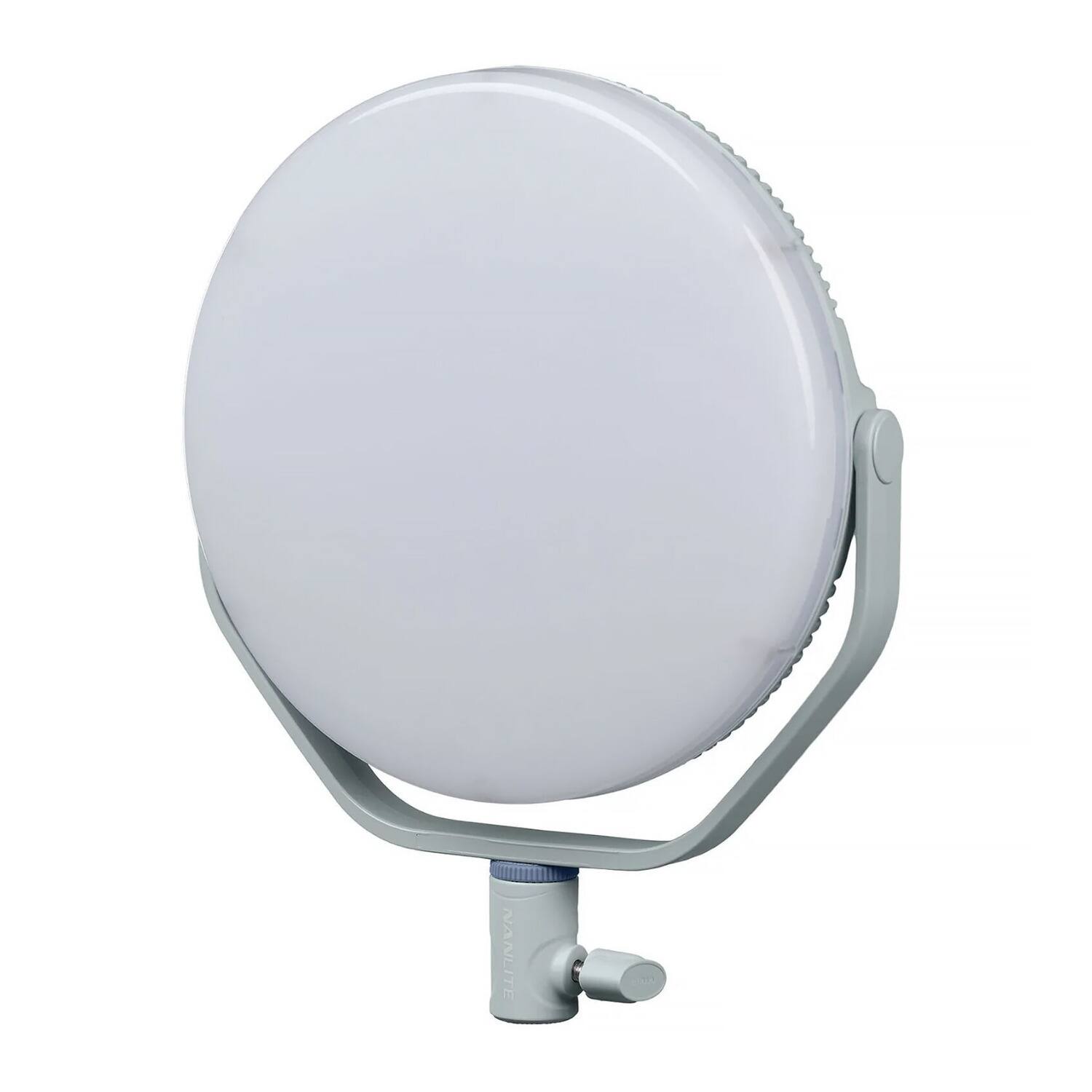 Left. NANLITE - Nanlite Miro 60c RGB Round LED Light Panel with Light Stand (Mint Blue).