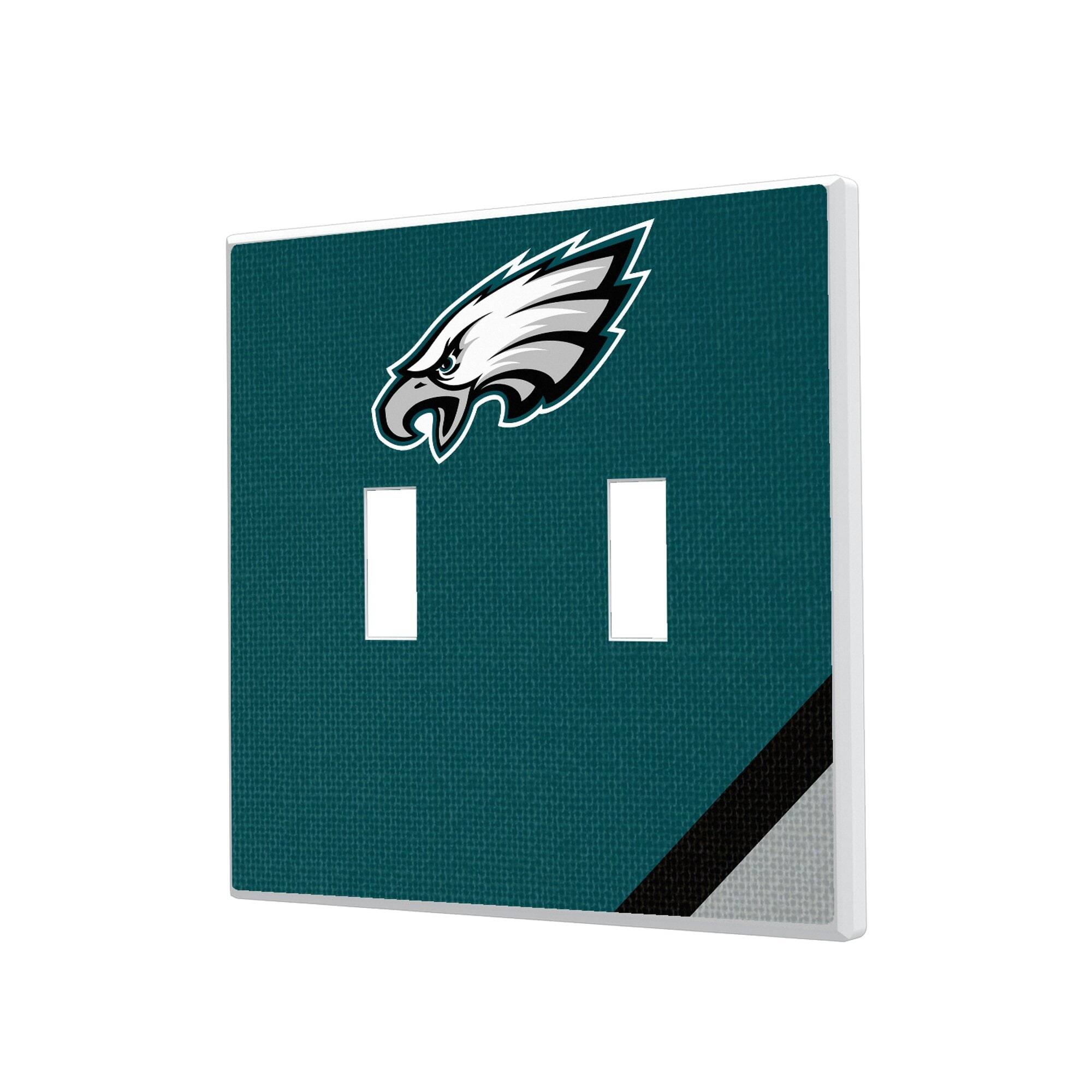Keyscaper - Philadelphia Eagles Diagonal Stripe Double Toggle Light Switch Plate - Multicolor price history on PriceWatchPro