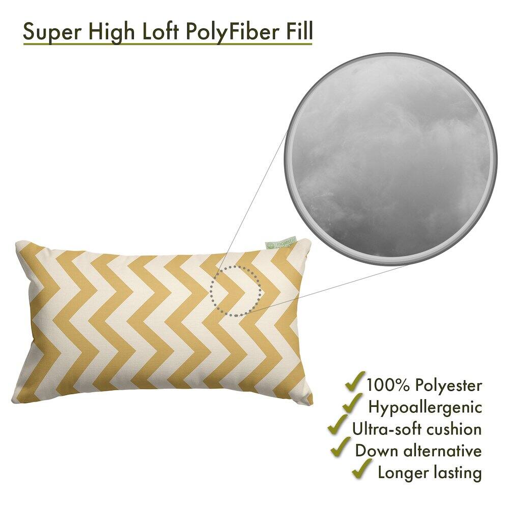 Super High Loft PolyFiber Fill

- 100% Polyester
- Hypoallergenic
- Ultra-soft cushion
- Down alternative
- Longer lasting